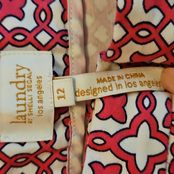 Laundry By Shelli Segal Pink Geometric Damask Womens Shorts Size 12 - Picture 2 of 8